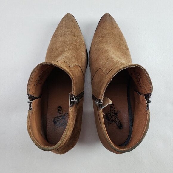 Freebird Rock Suede Ankle Boot Womens 9 Brown Side Zip Heeled Pointed Toe Bootie - Picture 9 of 13